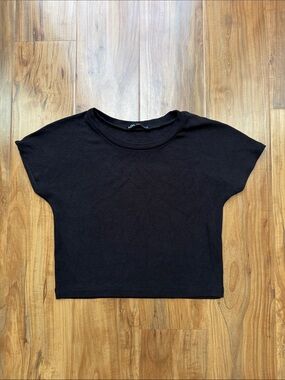 Zara • Black Slinky Crop Top